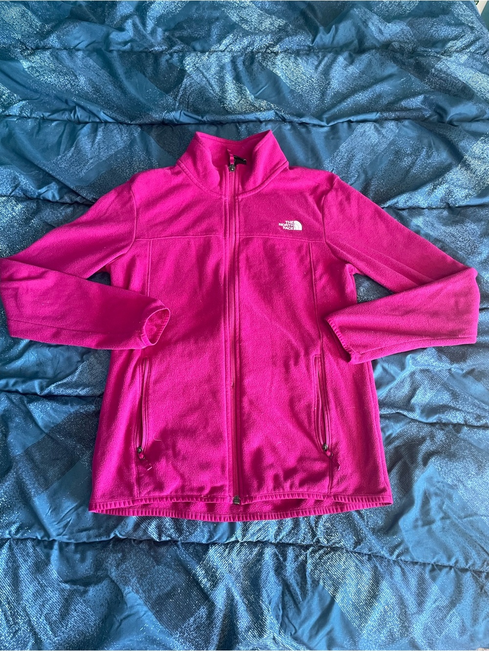 The North Face Women’s Hot Pink Fleece Jacket - Full Zip Size S